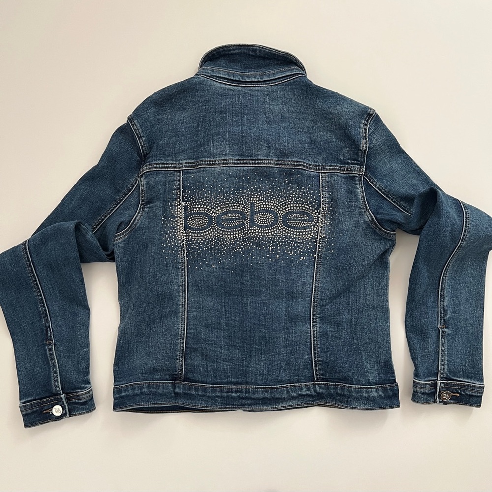 bebe Cropped Bling Denim Jacket - Picture 7 of 16